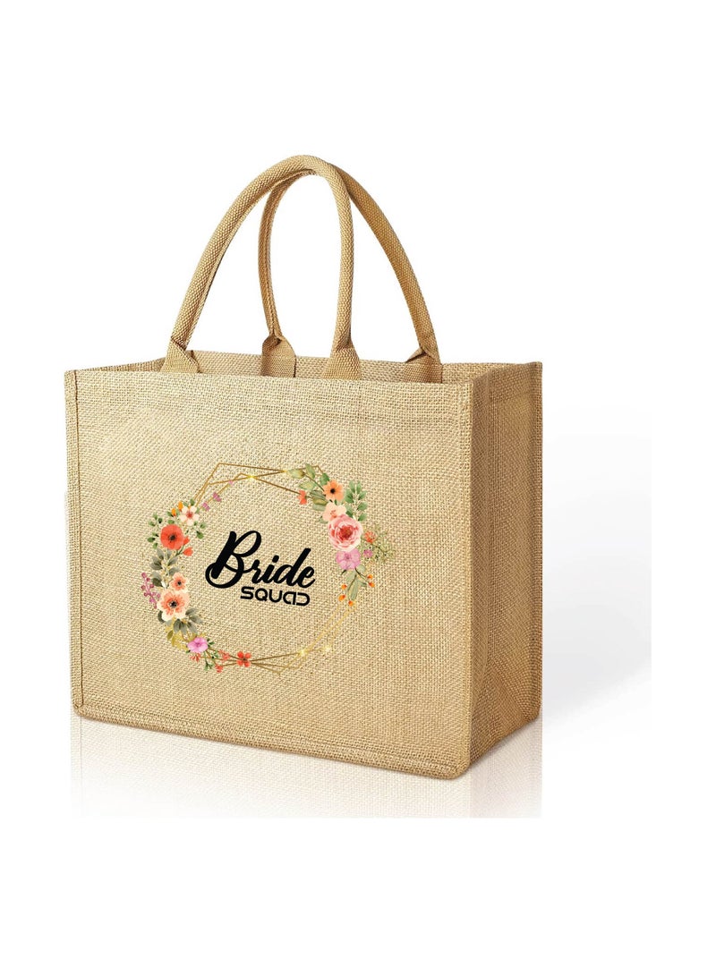 Bride Squad Jute Totes for the Perfect Party Favor - Bridesmaids - Besties - Bags for the Perfect Wedding Squad - Gift Set for Bride Squad