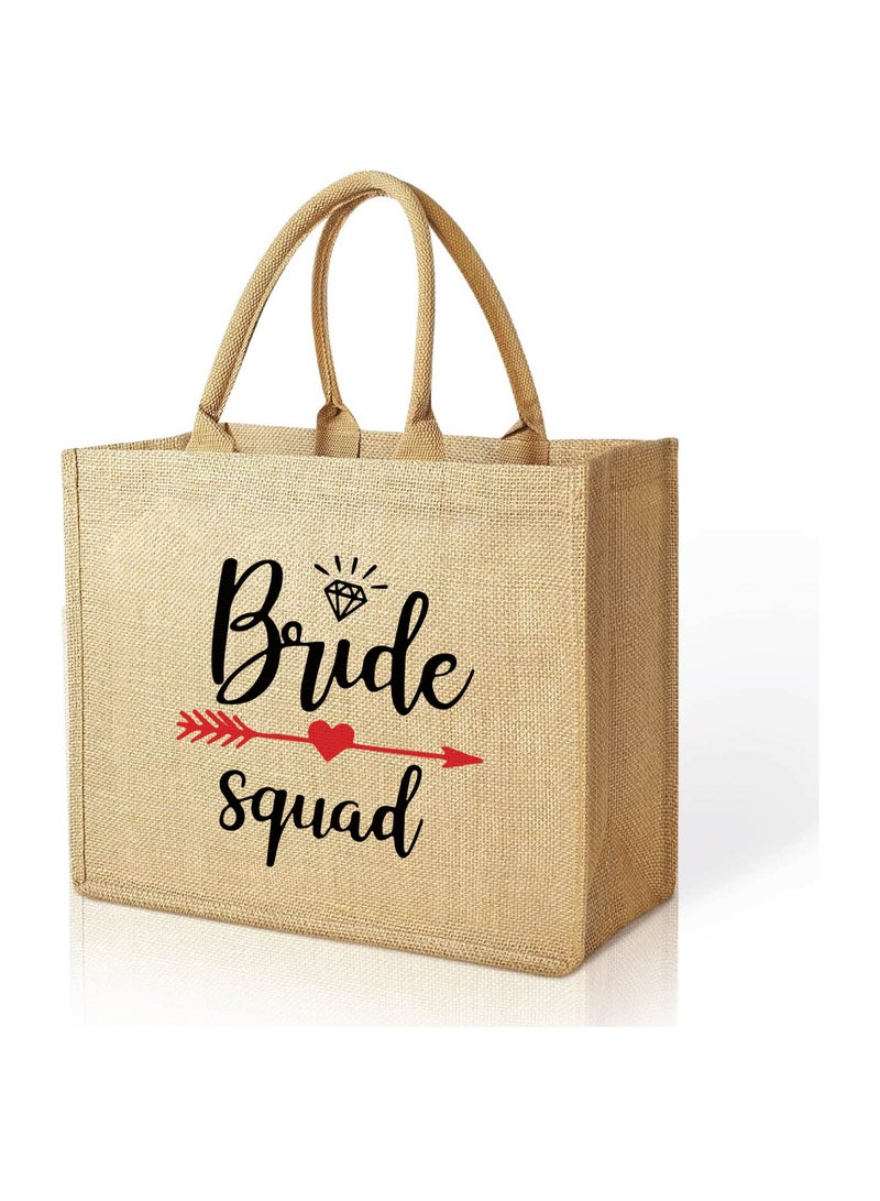 Bride Squad Jute Totes for the Perfect Party Favor - Bridesmaids - Besties - Bags for the Perfect Wedding Squad - Gift Set for Bride Squad