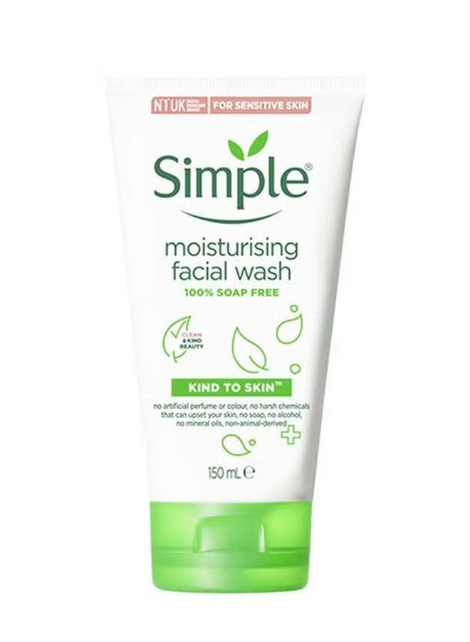 Moisturising Facial Wash 150ml, No Soap Facewash, Kind to Skin Replenishing Rich Moisturiser Facewash for Sensitive Skin, Suitable for All Kinds of Skin