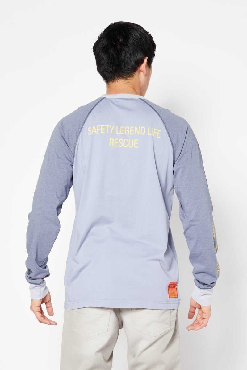 Men Crew Neck Long Sleeve Brand Logo T-Shirt, Sage Blue