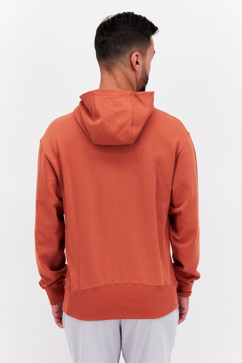 Men Sportswear Fit Long Sleeve Outdoor Sweatshirt, Rust Brown