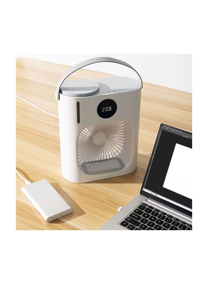 Lydsto Smart Desktop Cold Fan CL08 XD-ZMLFS02, Quiet Operation, Portable Misting Fan With 900ml Water Tank, Adjustable 3 Wind Speeds, Intuitive LED Display & 9W Power, Can Use Power Bank Power - White