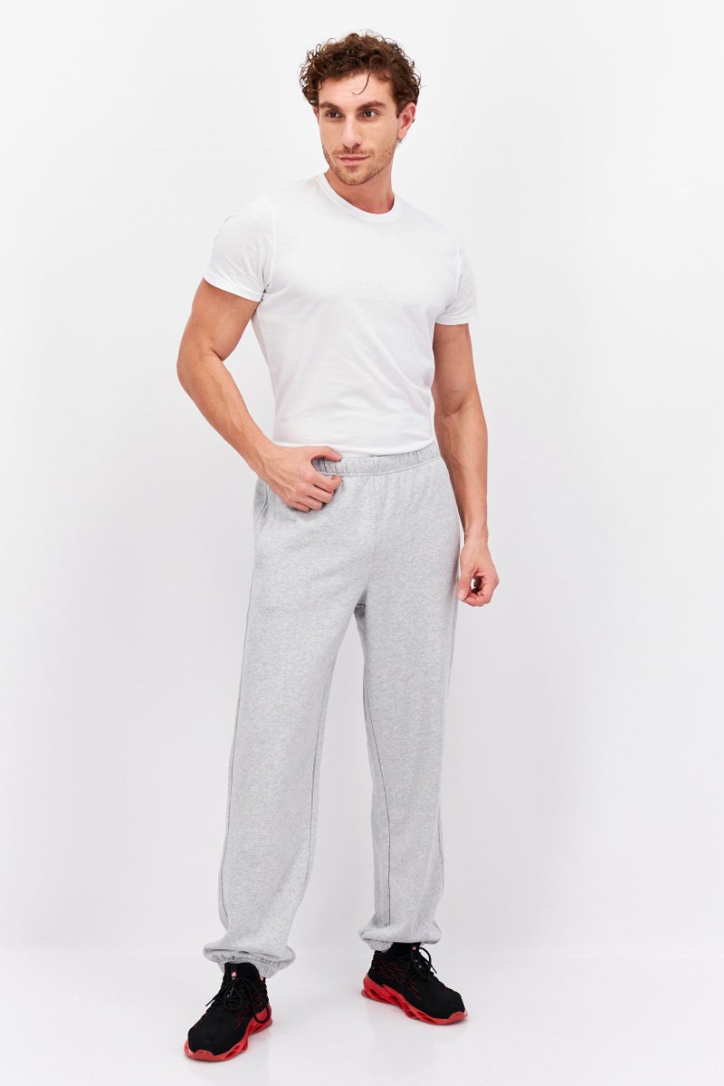 Men Regular Fit Heather Sweatpants, Grey