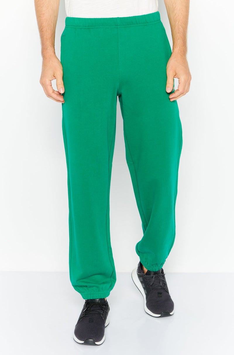 Men Regular Fit Brand Logo Sweatpants, Green