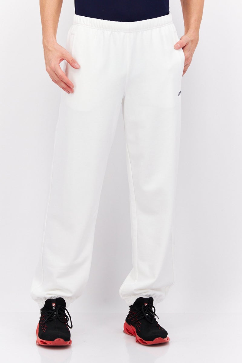 Men Regular Fit Brand Logo Sweatpants, White