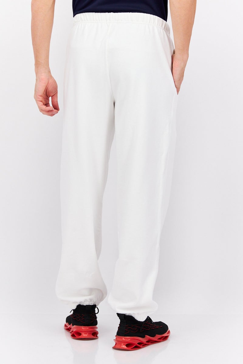 Men Regular Fit Brand Logo Sweatpants, White