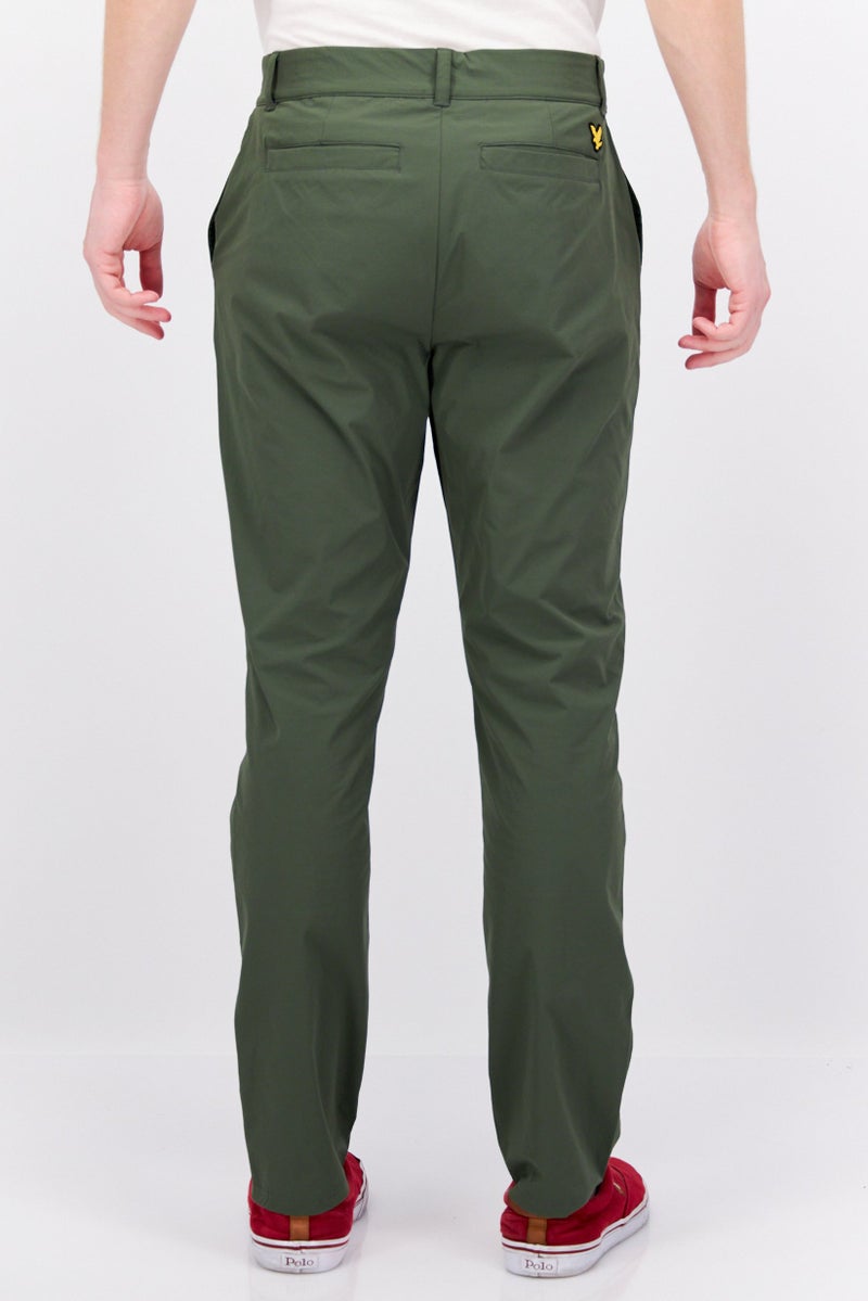 Men Regular Fit Solid Pants, Green