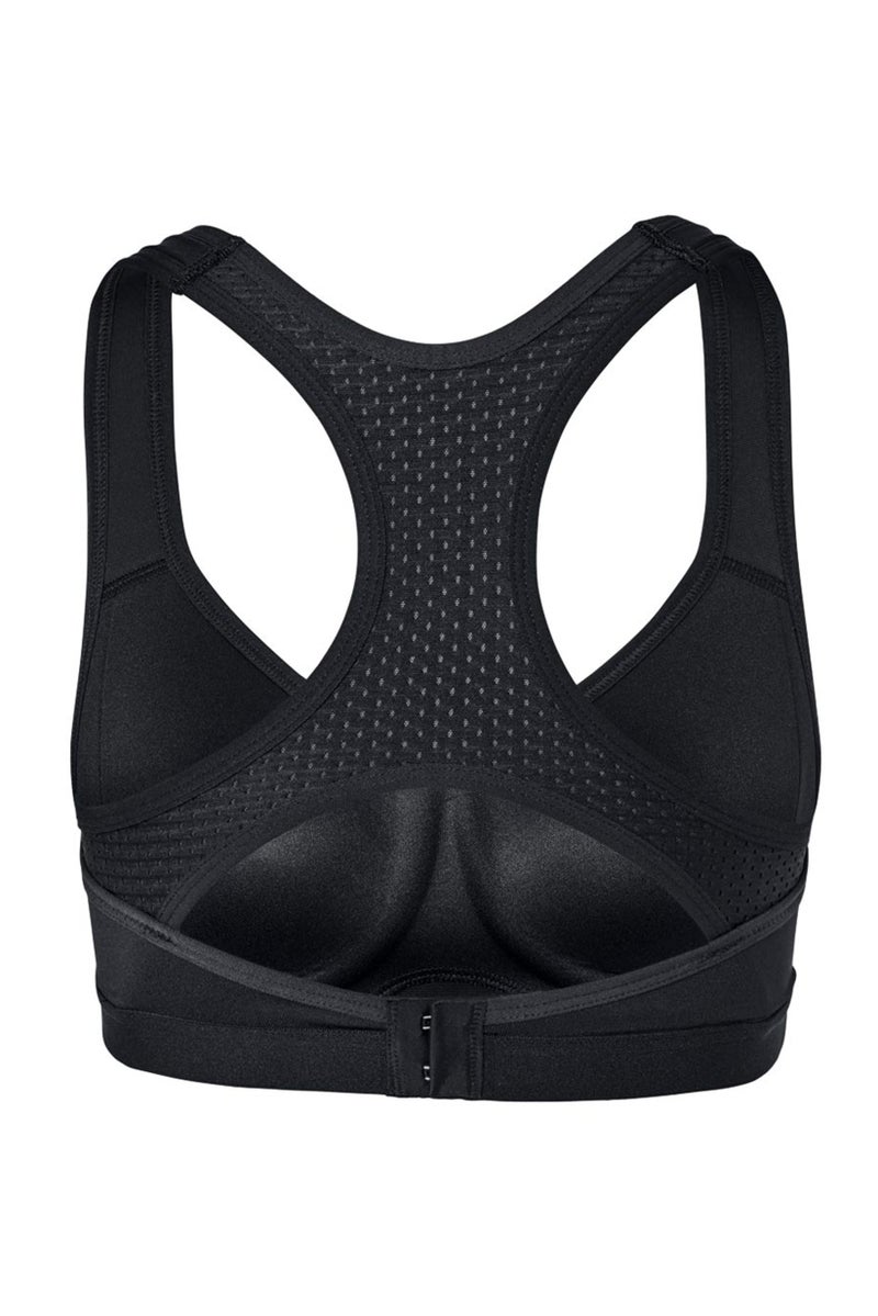 Women Padded Plain Sport Bra, Black