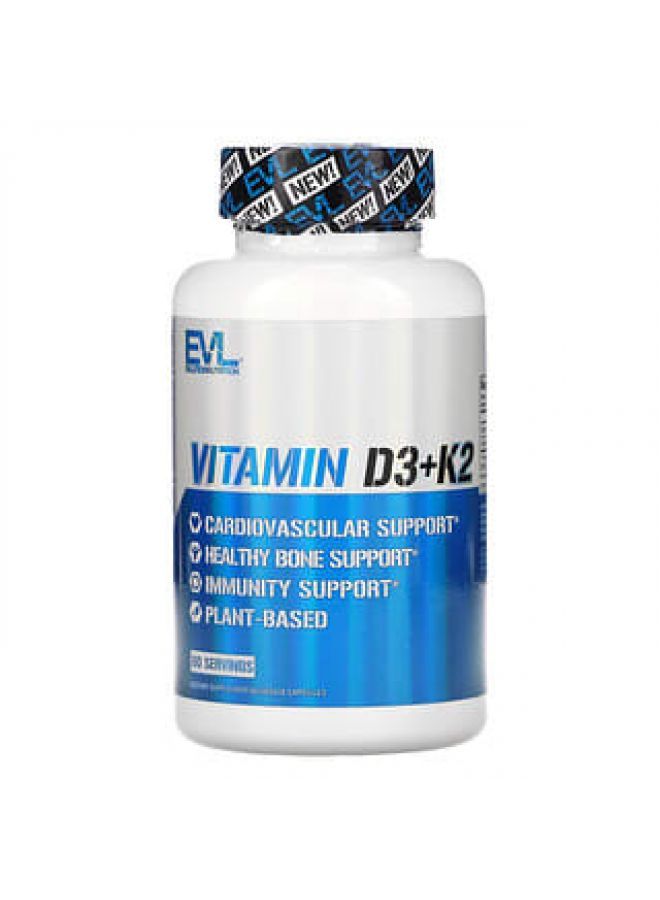 EVLution Nutrition Vitamin D3+K2 60 Veggie Capsules