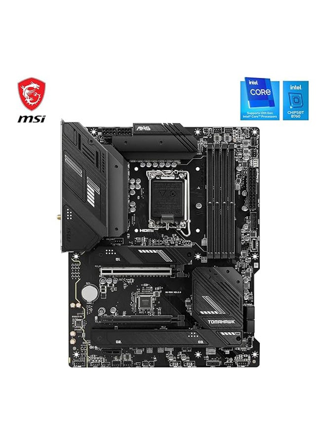 MAG B760 TOMAHAWK WIFI DDR4 LGA1700 ATX Motherboard, Intel B760 Chipset, 4x DDR4, 128GB Max Memory Capacity, Wi-Fi 6E, 2.5Gbps LAN, 2x PCI-E x16, 3x M.2 1x HDMI 1x DP, USB 2.0/3.2 Black