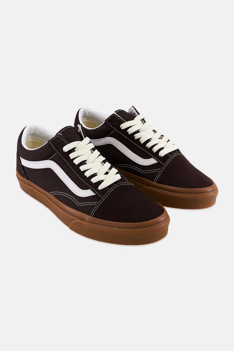 Men Old Skool Lace Up Casual Shoes, Dark Brown