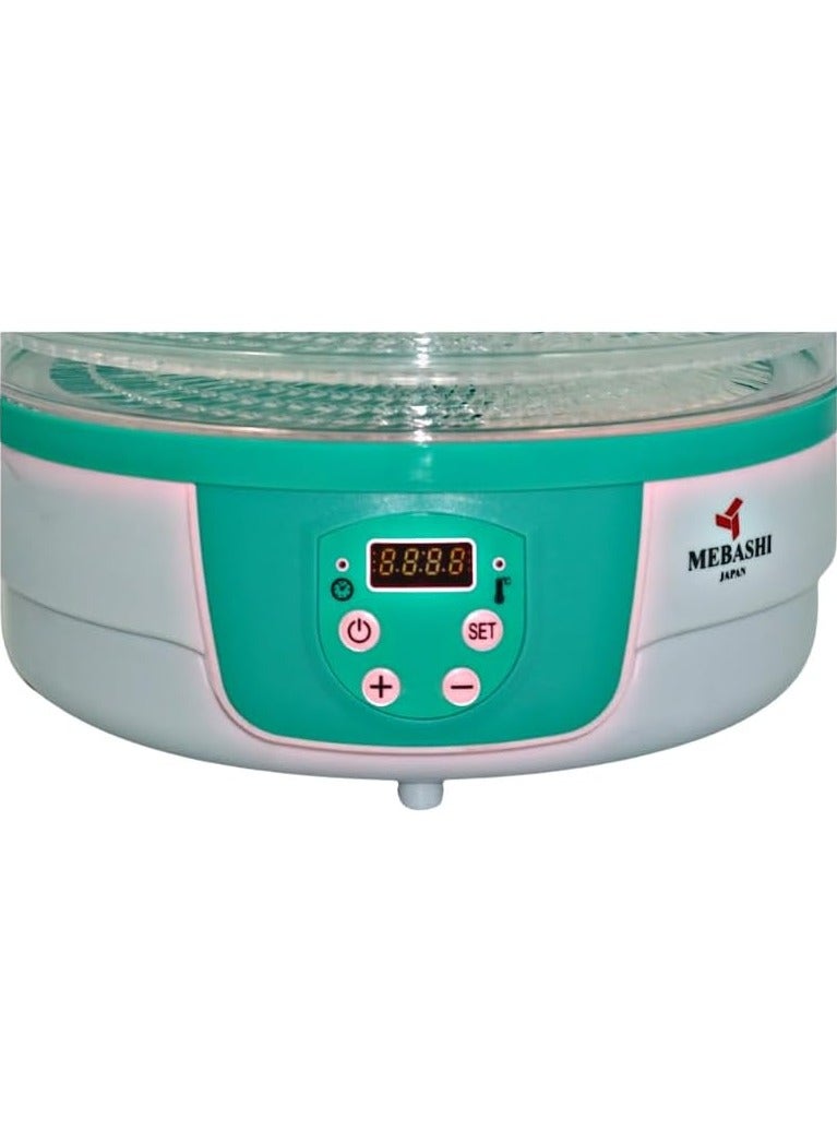 MEBASHI ME-FOD8202P Food Dehydrator, Rotatable, 5 Trays,(250W) Green (ME-FOD8202P)