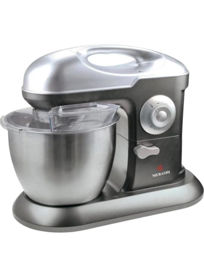 MEBASHI Stand Bowl Mixer, 7 L Capacity, 10 Speeds, Stainless Steel Bowl and Wire Whisk,(1200W) Grey (ME-SBM1113)