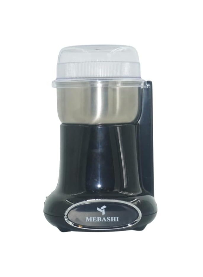 MEBASHI Coffee Grinder - 50g Capacity, Stainless Steel Bowl, Overheat Protection, (ME-CG2282) (Black)