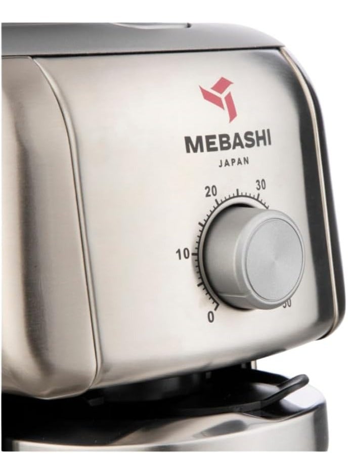 MEBASHI Stainless Steel Conical Burr Coffee Grinder | 16-Step Adjustable Grinding, 400g Capacity, Airtight Containers, and Direct Portafilter Grinding (ME-CG2290)(130W)