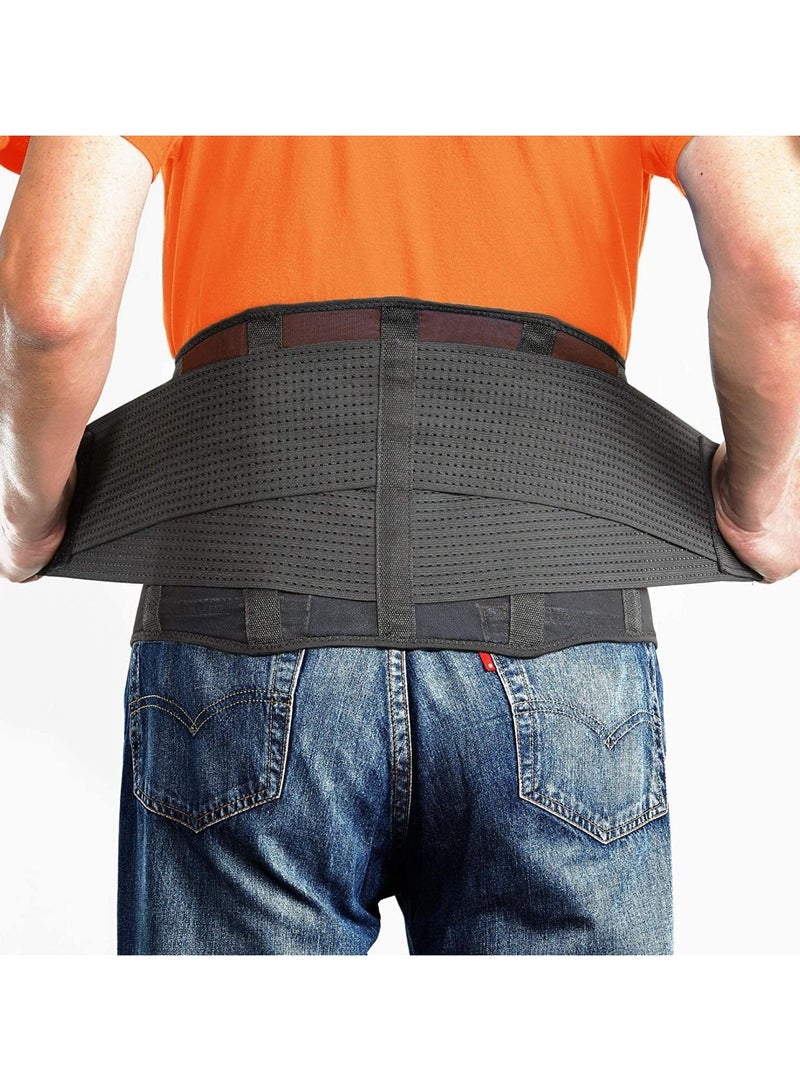 Back Brace Support Basic Stabilizing Lumbar Orthosis With Insert And Tensioning Straps Black - Size XXL