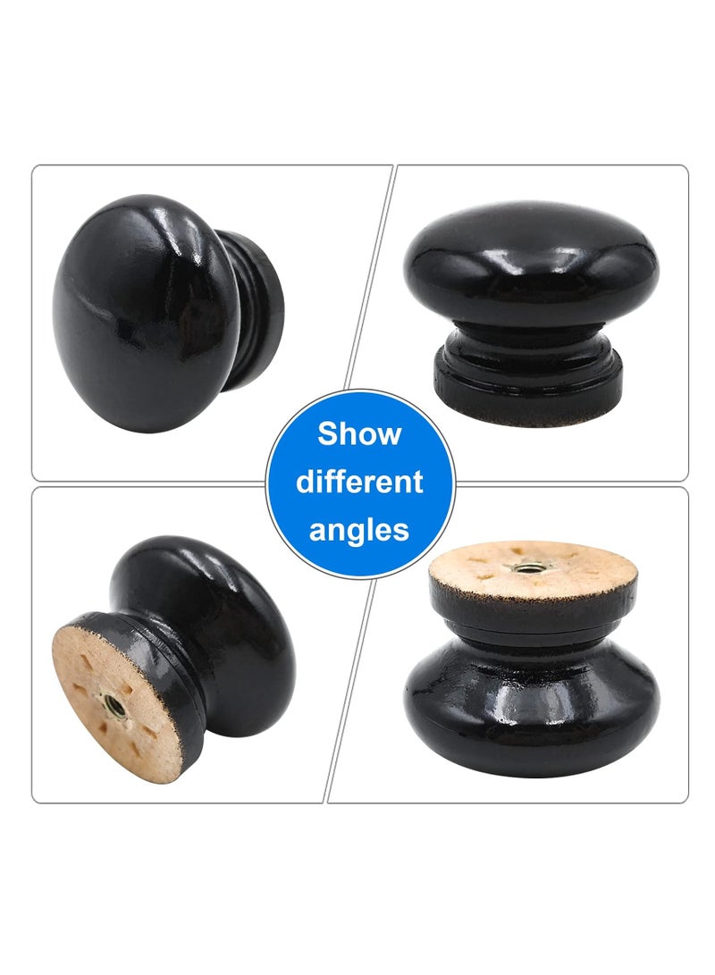 Round Wood Cabinet Knobs, Mushroom Shape Wooden Pulls, Knobs for Drawer Dresser Cupboard Wardrobe (12pcs, Diameter: 1.34 Inch, Height: 1 Inch)