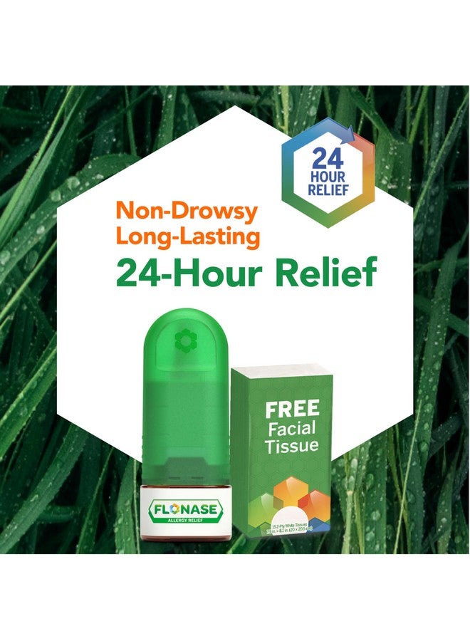 Allergy Relief Nasal Spray, 24-Hour Non-Drowsy Multi-Symptom Relief - 144 Sprays (Pack Of 2) Plus Bonus Pack Of Tissues