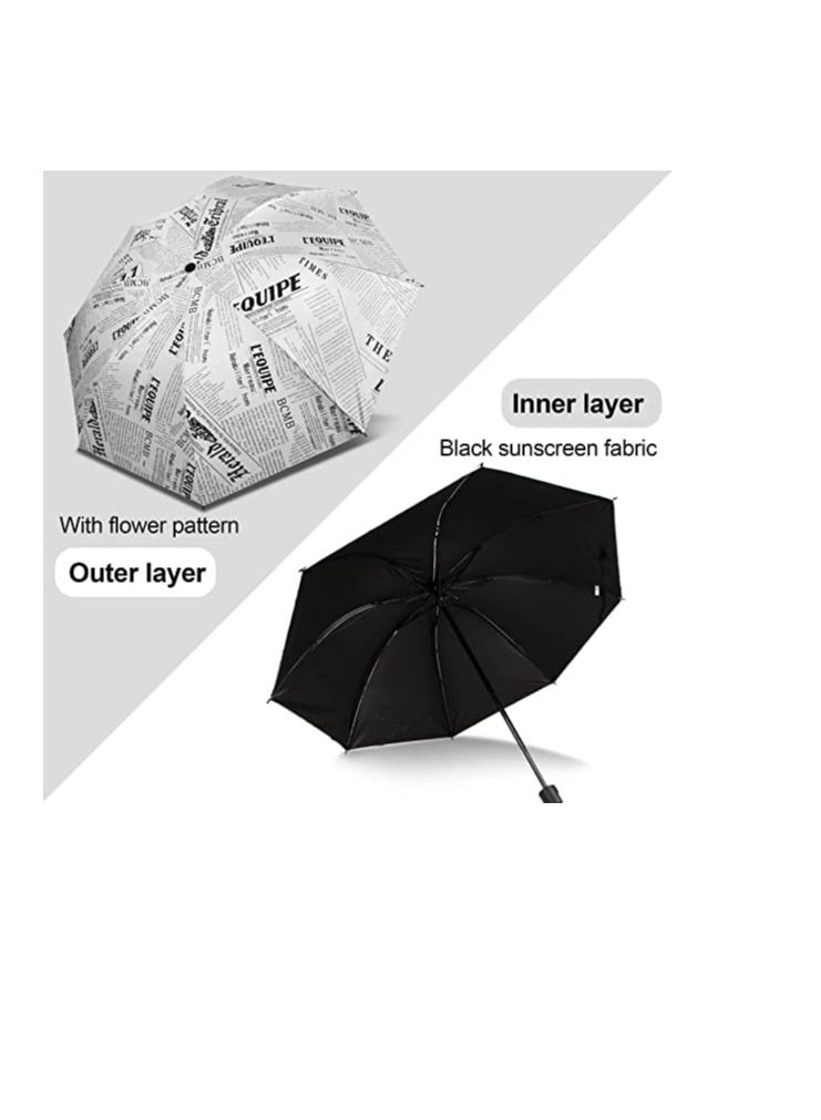 Small Umbrella Compact for Rain Windproof Portable Black Umbrellas for Rain Folding Umbrella for Car Small Umbrella for Backpack Protection Sun Folding UV Umbrella Windproof Compact