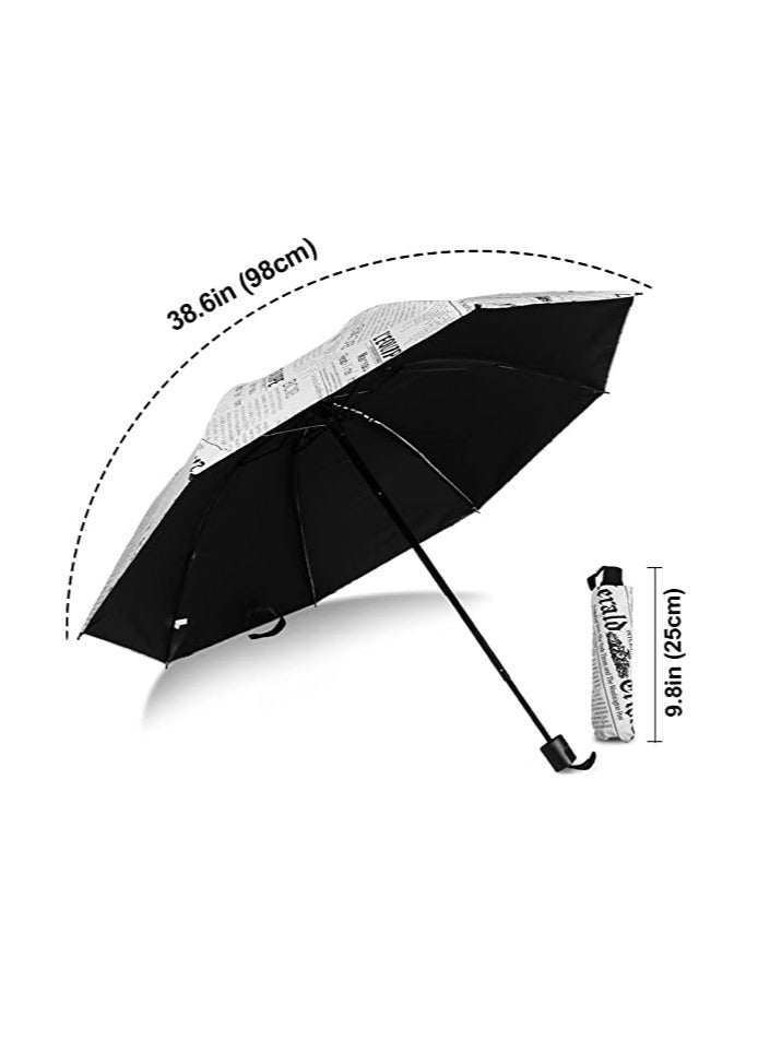 Small Umbrella Compact for Rain Windproof Portable Black Umbrellas for Rain Folding Umbrella for Car Small Umbrella for Backpack Protection Sun Folding UV Umbrella Windproof Compact