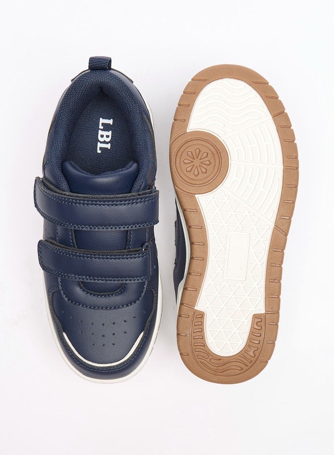 Boys Panelled Sneakers with Hook and Loop Closure