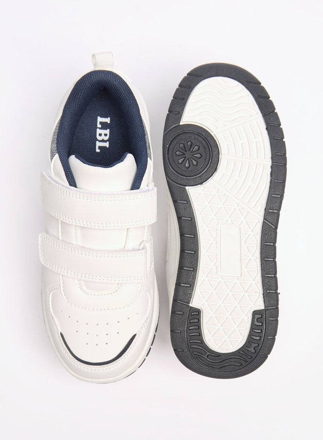 Boys Panelled Sneakers with Hook and Loop Closure