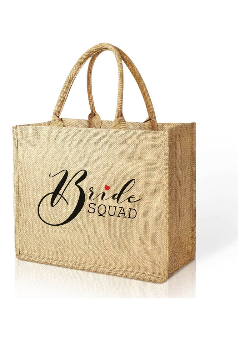 Bride Squad Jute Totes for the Perfect Party Favor - Bridesmaids - Besties - Bags for the Perfect Wedding Squad - Gift Set for Bride Squad