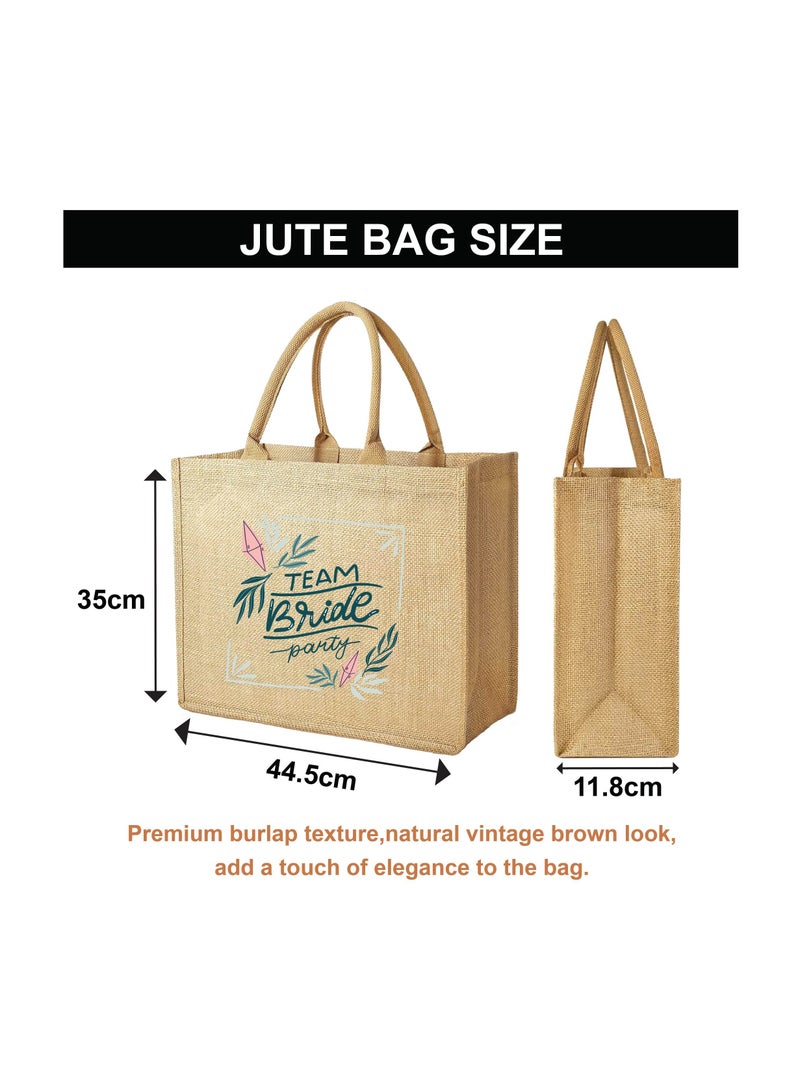 Team Bride Jute Totes - Eco-Friendly Gifts for Every Team Member - Bridesmaids Besties - Weddings and Bridal Showers Jute Bag