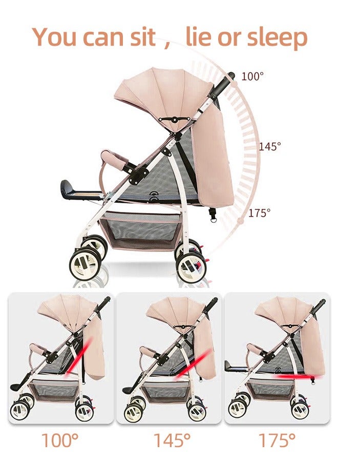 Lightweight Baby Stroller 0-36 Months Infant Travel Stroller with Storage Basket Foldable Travel Pram