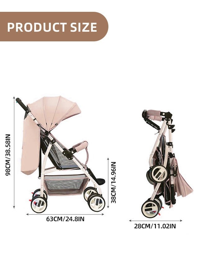 Lightweight Baby Stroller 0-36 Months Infant Travel Stroller with Storage Basket Foldable Travel Pram