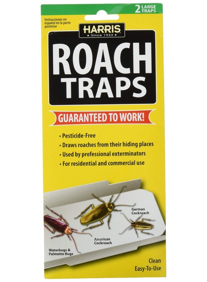 Harris Rtrp (2-Pack), Roach Glue Traps W/Lure, Natural And Pesticide Free, Yellow