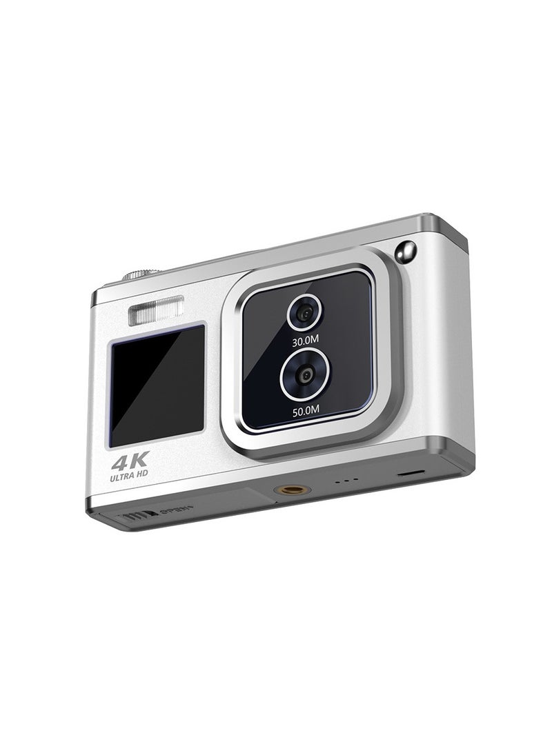 New 4K HD Optical Dual-Lens Digital Camera with 50MP, Dual Screen, Selfie Beauty Mode, and Recorder