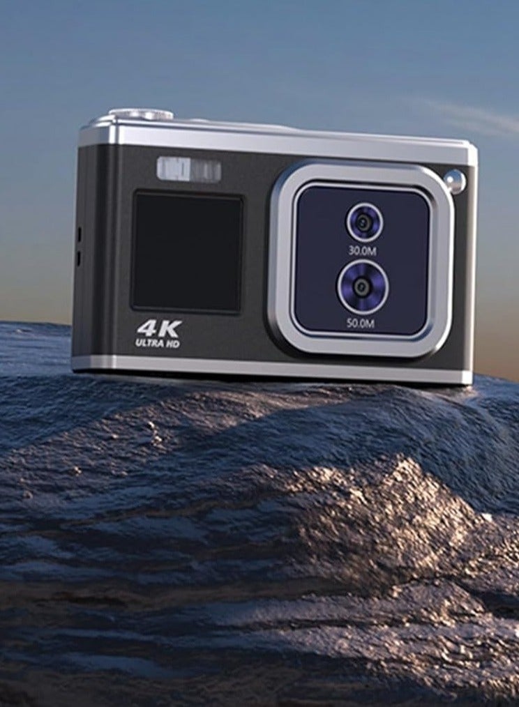 New 4K HD Optical Dual-Lens Digital Camera with 50MP, Dual Screen, Selfie Beauty Mode, and Recorder