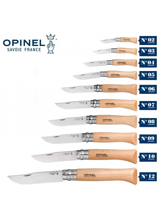 Opinel No.07 Stainless Steel Folding Knife With Beechwood Handle