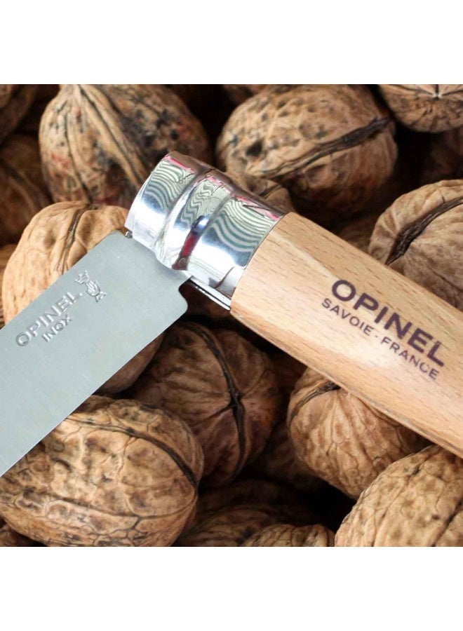 Opinel No.07 Stainless Steel Folding Knife With Beechwood Handle