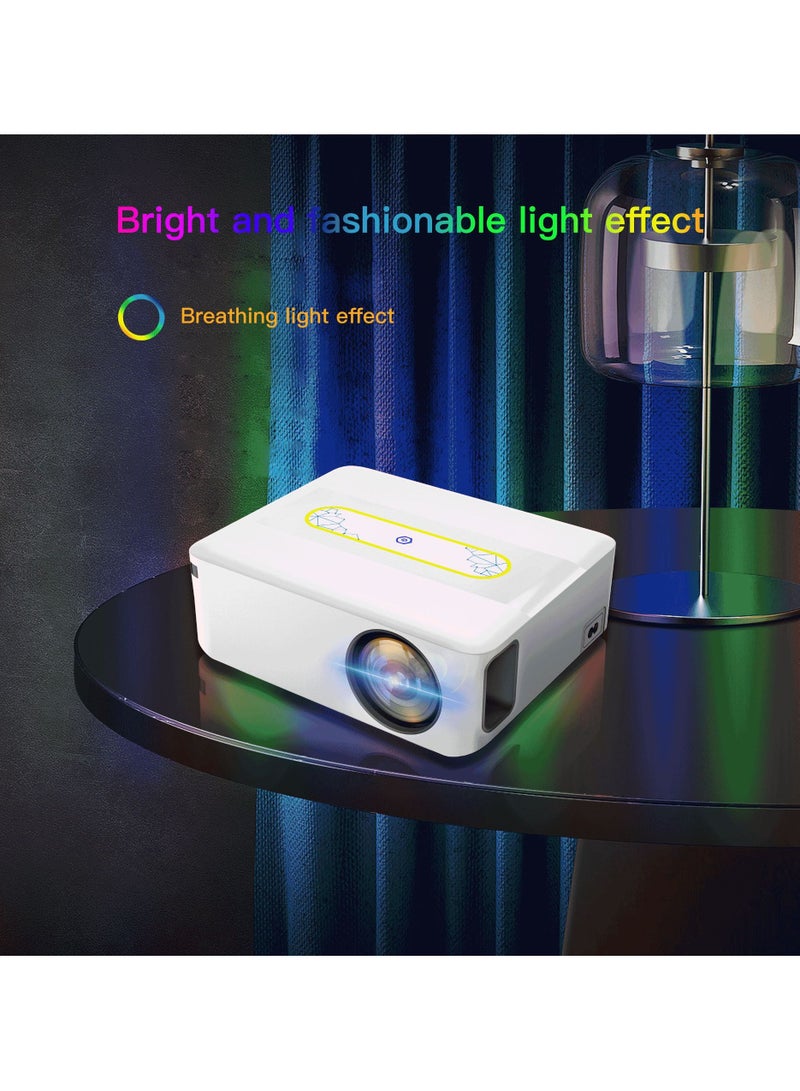 Smart Projector AI Intelligence Wireless Projector Portable Ultra HD 1080P Resolution 12000 Lumens Dual Band WiFi White