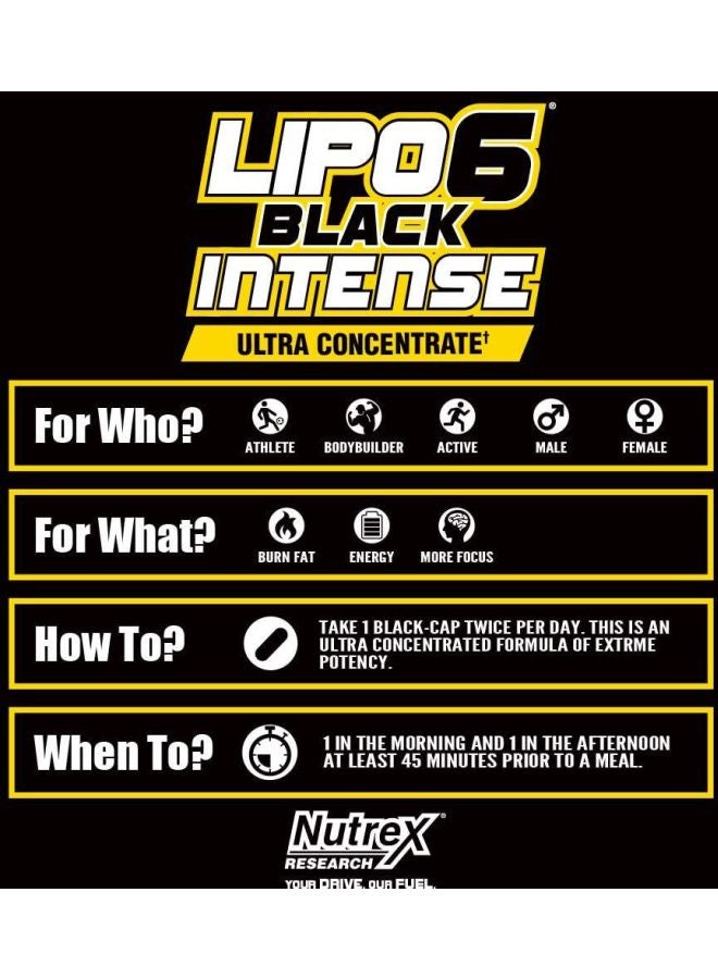 Lipo 6 Black Intense Ultra Concentrate Supplement - 60 Capsules