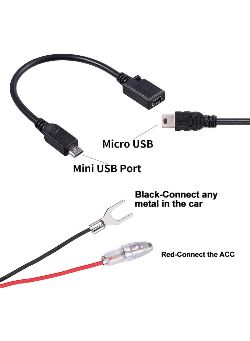 10ft Hard Wire Kit for Dash Cam with Mini/Micro/Micro2 Fuse 12V-24V to 5V Dash Cam Hardwire Kit
