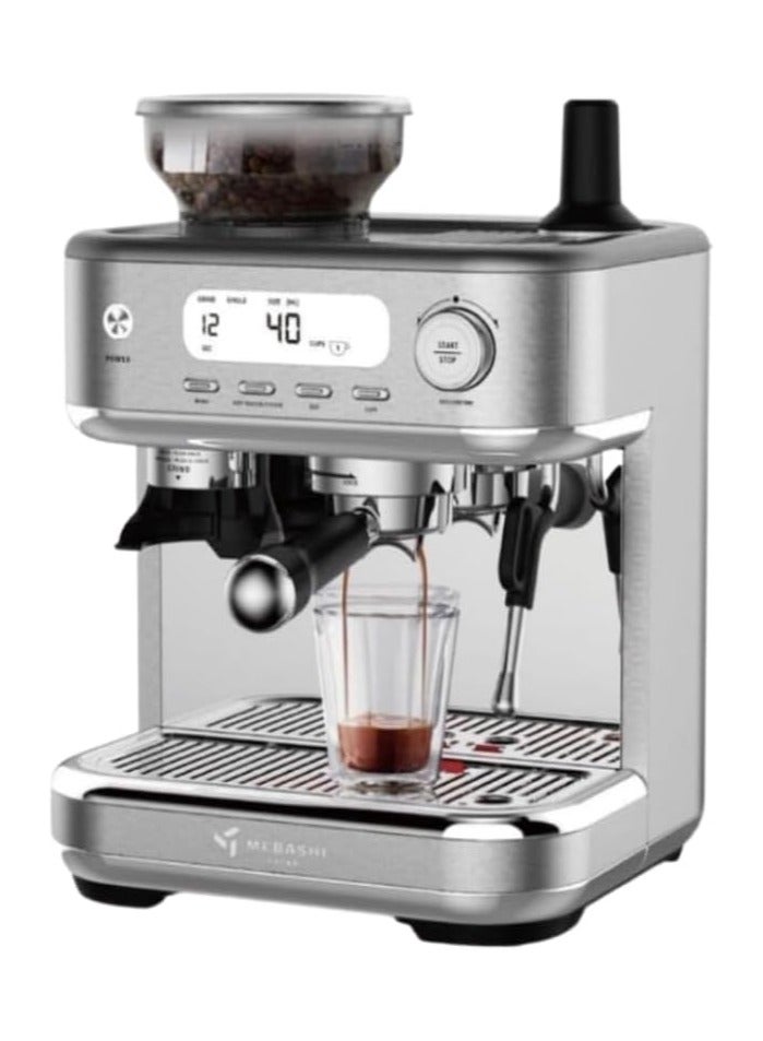 MEBASHI Commercial Coffee Machine with CF Grinder, 2.3L Capacity, 15 Bar Pressure, Stainless Steel (ME-CCM2052)(1770W)