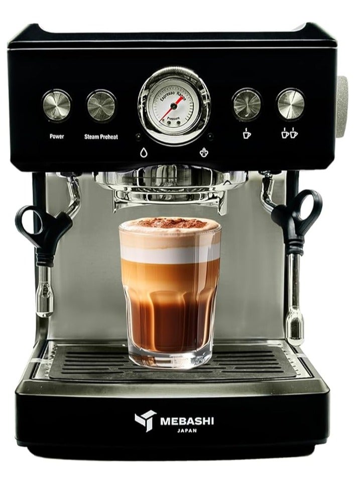 MEBASHI Commercial Coffee Machine, 2.1L Capacity, 20 Bar Pressure, (ME-CCM2051) 1350 W(Black)