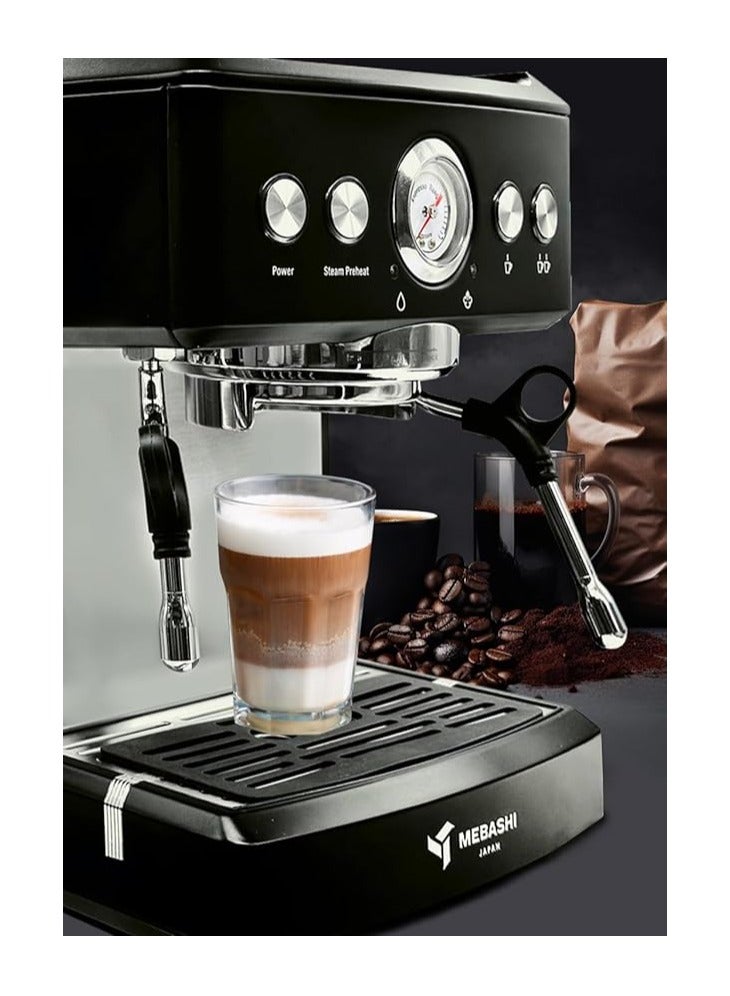 MEBASHI Commercial Coffee Machine, 2.1L Capacity, 20 Bar Pressure, (ME-CCM2051) 1350 W(Black)