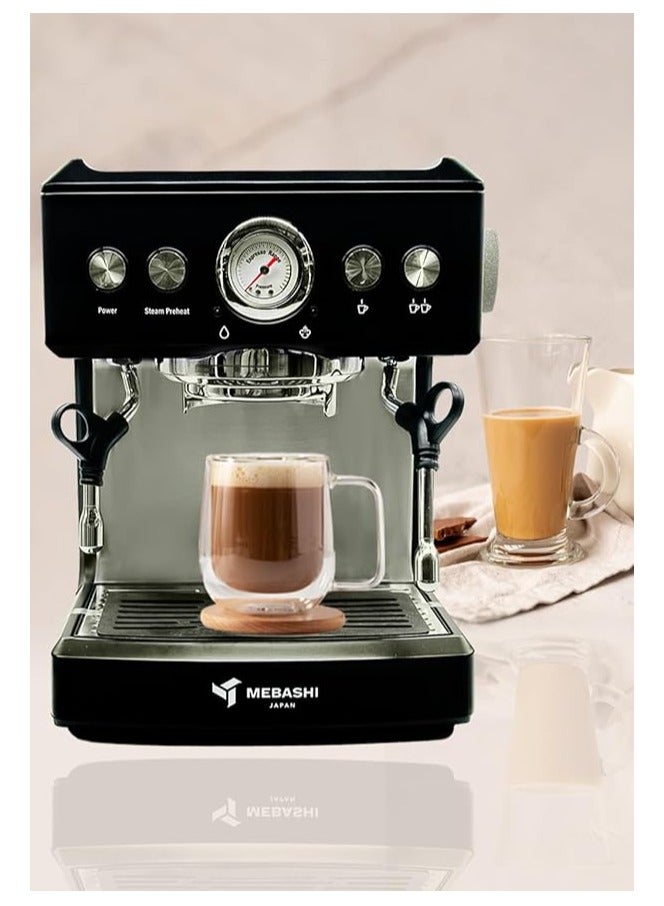 MEBASHI Commercial Coffee Machine, 2.1L Capacity, 20 Bar Pressure, (ME-CCM2051) 1350 W(Black)