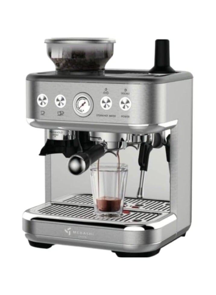 MEBASHI Commercial Coffee Machine with CF Grinder, 2.3L Capacity, 15 Bar Pressure, Stainless Steel (ME-CCM2053)(1770W)