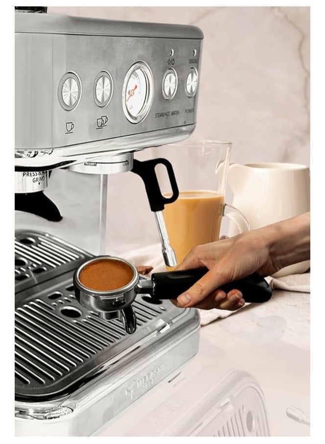 MEBASHI Commercial Coffee Machine with CF Grinder, 2.3L Capacity, 15 Bar Pressure, Stainless Steel (ME-CCM2053)(1770W)