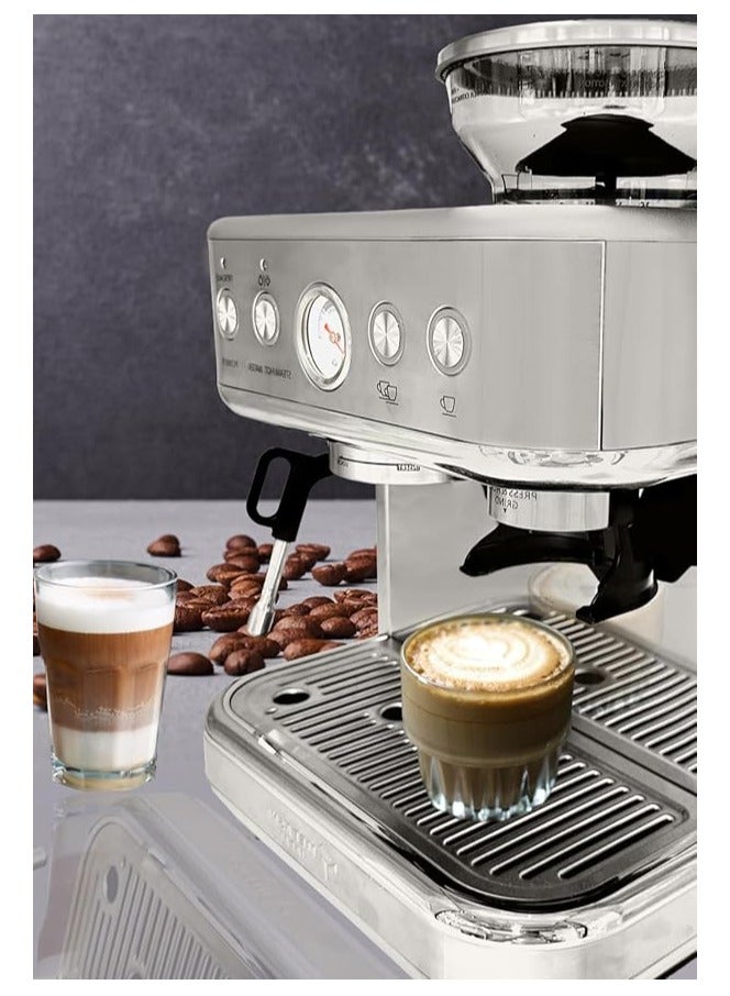 MEBASHI Commercial Coffee Machine with CF Grinder, 2.3L Capacity, 15 Bar Pressure, Stainless Steel (ME-CCM2053)(1770W)