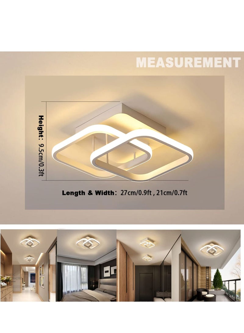 LED Ceiling Light 22W Modern LED Energy Saving Light, LED Ceiling Lamp for Hallway Entrance Office Bedroom Kitchen Metal Square Design Ceiling Lighting Fixture 3 Color 3000K-6500K