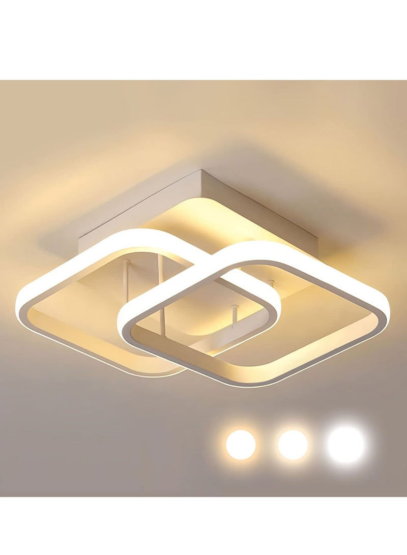 LED Ceiling Light 22W Modern LED Energy Saving Light, LED Ceiling Lamp for Hallway Entrance Office Bedroom Kitchen Metal Square Design Ceiling Lighting Fixture 3 Color 3000K-6500K