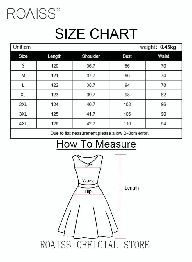 Ladies Dress Waisted Slim Long Sleeve Large Skirt Hem Printed Dress with Belt for Women Ladies Party Ramadan Eid al-Adha