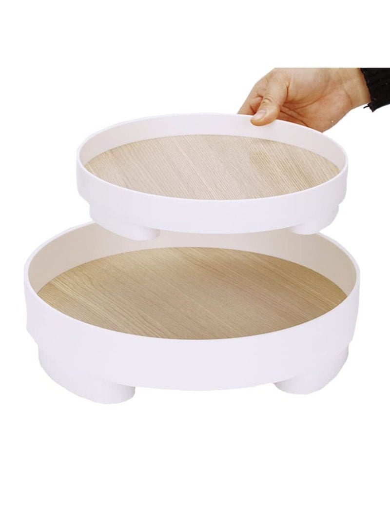 Pack of 2 round bathroom trays for counter countertop storage vanity tray dispenser plate serving tray decorative trays organizer