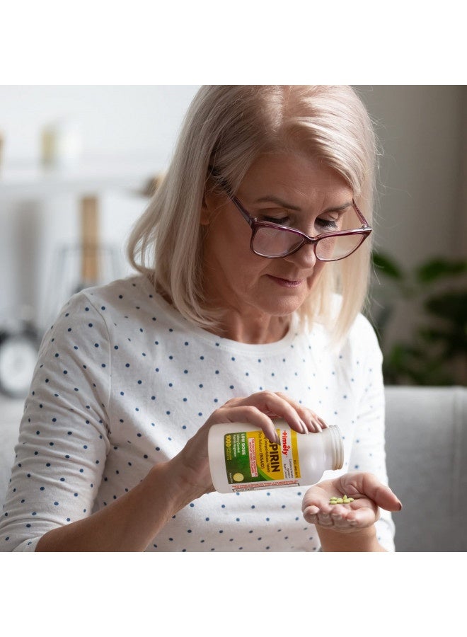 Timely By Time Cap Labs - 1000 Count Low Dose Aspirin 81Mg For Adults And Children 12 Years And Over - Compared To The Active Ingredient In Bayer Low Dose - Safety Coated Low Strength Aspirin Tablets